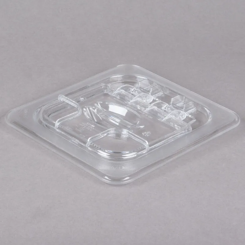 Cambro 60CWL135 Camwear® 1/6 Size Clear Polycarbonate FlipLid Hot Picks