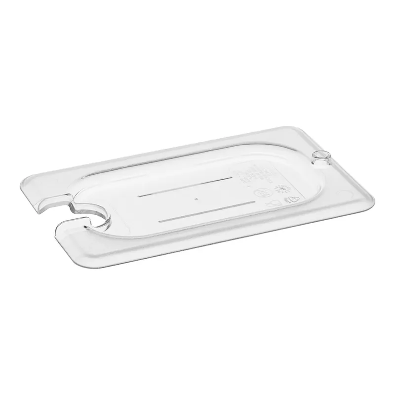 Cambro 90CWCN135 Camwear® 1/9 Size Clear Polycarbonate Flat Lid with Spoon Notch No Minimum Order