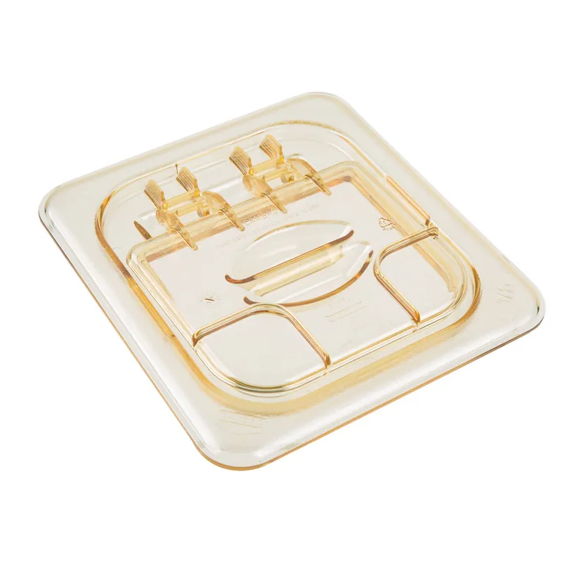 No Minimum Order Cambro 60HPL150 H-Pan™ 1/6 Size Amber High Heat FlipLid