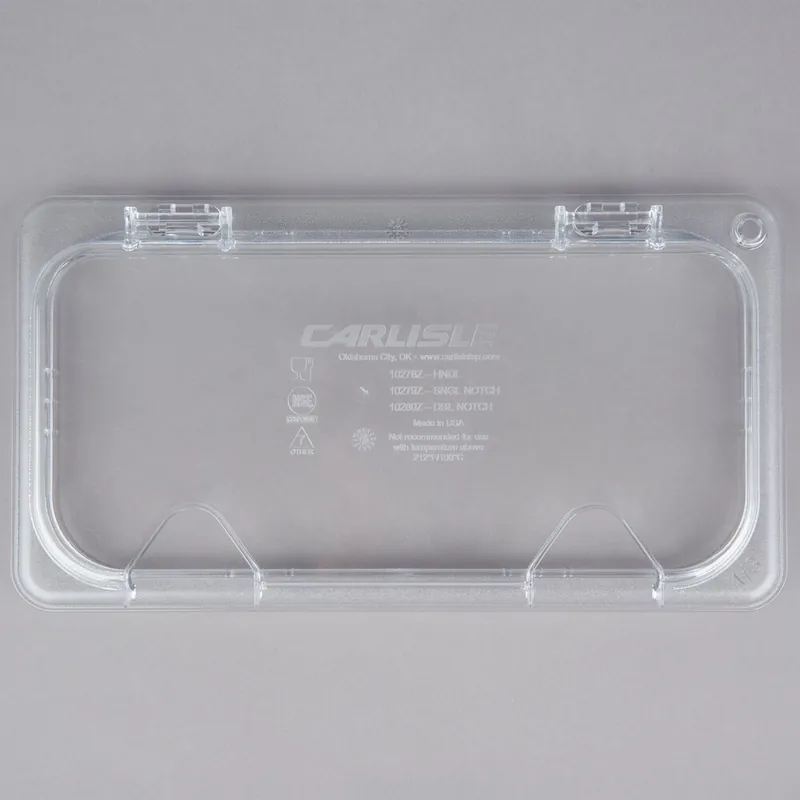 Express Delivery Carlisle 10280Z07 StorPlus EZ Access 1/3 Size Clear Polycarbonate Hinged Lid with Two Notches