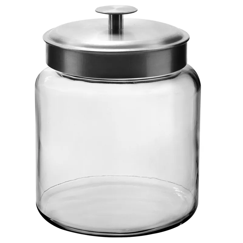 Free Delivery Anchor Hocking 95541AHG17 Montana 96 oz. Mini Jar with Brushed Metal Lid - 2/Case