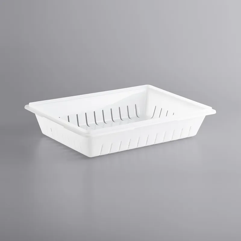Vigor 26" x 18" x 5" White Polyethylene Food Drain Box / Colander Reduced Price