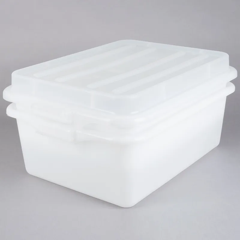 Original Vollrath 1535-C05 Food Storage Drain Box Set with Snap-On Lid - Traex Color-Mate White 20" x 15" x 7"