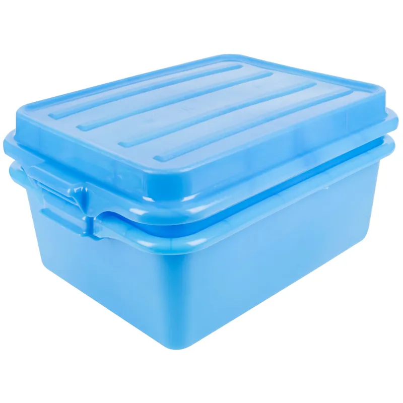 Vollrath 1535-C04 Food Storage Drain Box Set with Snap-On Lid - Traex Color-Mate Blue 20" x 15" x 7" Grab Now