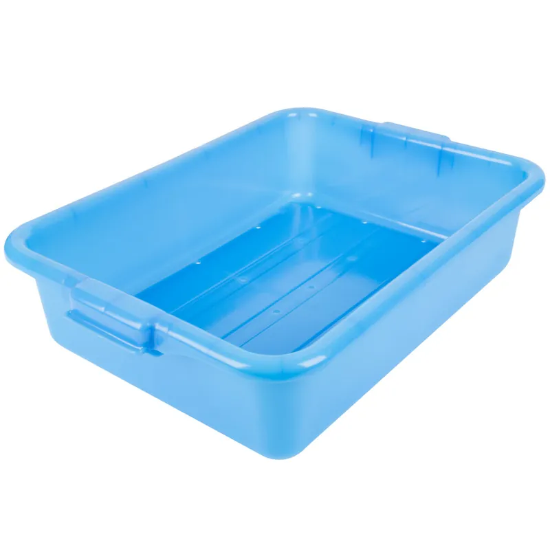 Exclusive Vollrath 1511-C04 Perforated Drain Box - Traex Color-Mate Blue 20" x 15" x 5"