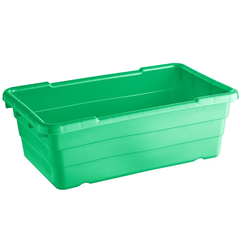 Choice 25" x 15" x 8" Green Meat Lug / Tote Box Deal