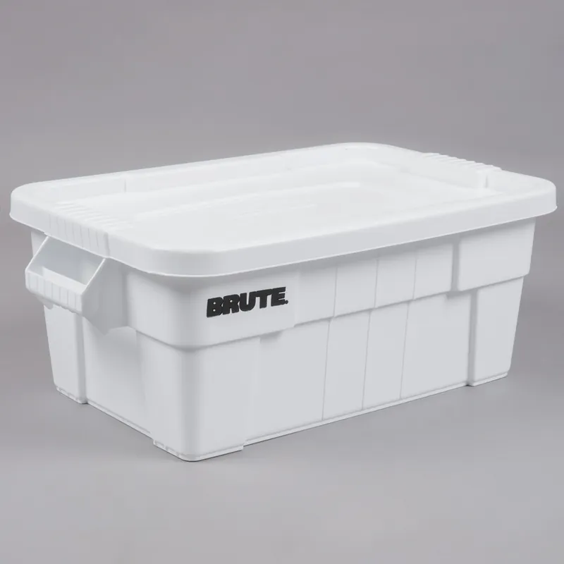 Rubbermaid Brute 14 Gallon Tote w/ Lid - FG9S3000WHT Grab Now