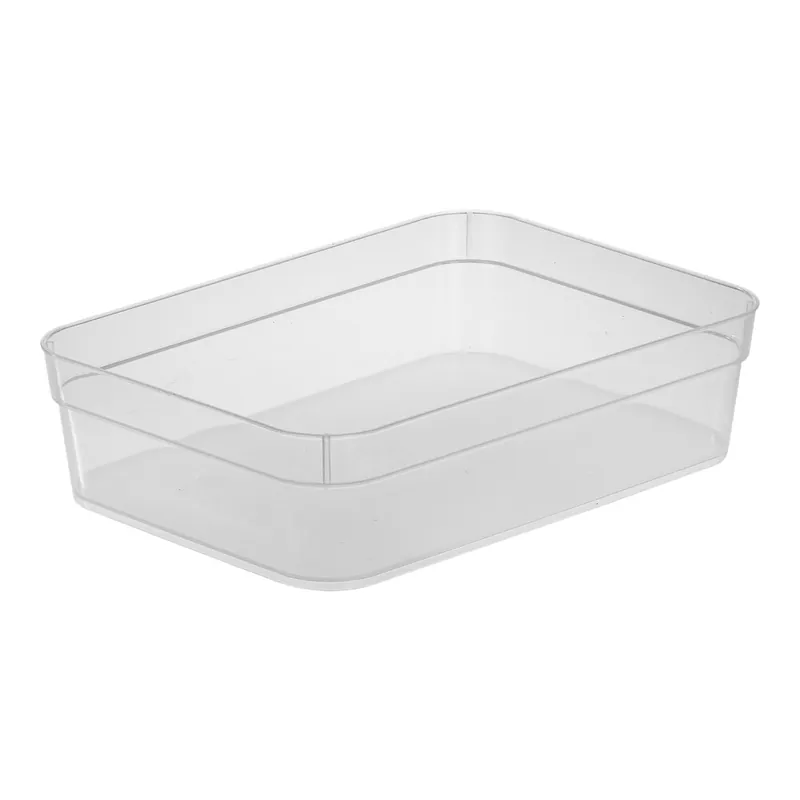 Order Now Sterilite 9 3/4" x 7" x 2 1/2" Large Clear Stackable Storage Tray 13578608 - 24/Case