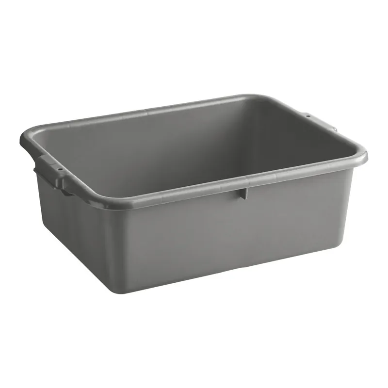 Get Yours Vigor 20" x 15" x 7" Gray Heavy-Duty Polypropylene Bus Tub / Storage Box