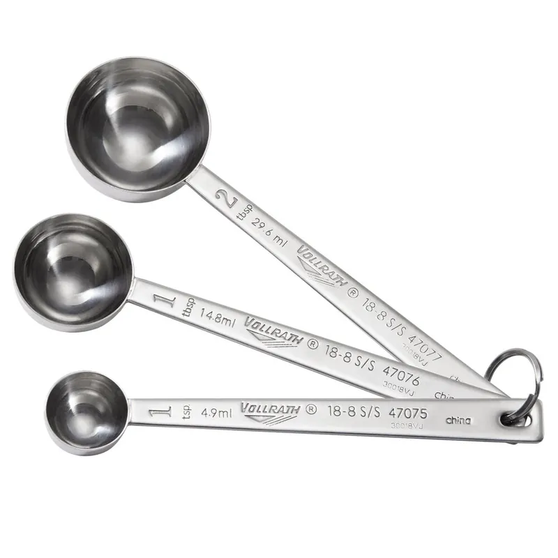 Popular Vollrath 47078 3-Piece Stainless Steel Heavy-Duty Round Measuring Spoon Set