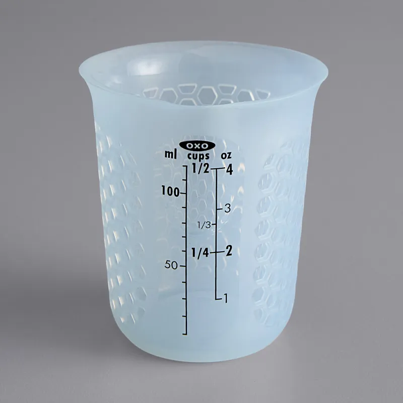 OXO 11161200 Good Grips 1/2 Cup Mini Squeeze & Pour Translucent Silicone Measuring Cup Price Drop