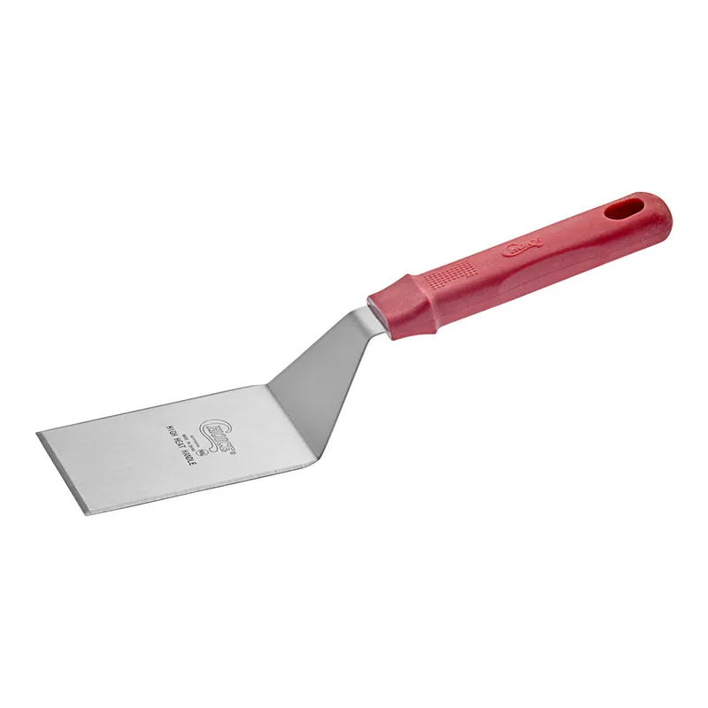 Choice 4" x 3" High Heat Beveled Square Edge Turner with Red Nylon Handle Limited Time