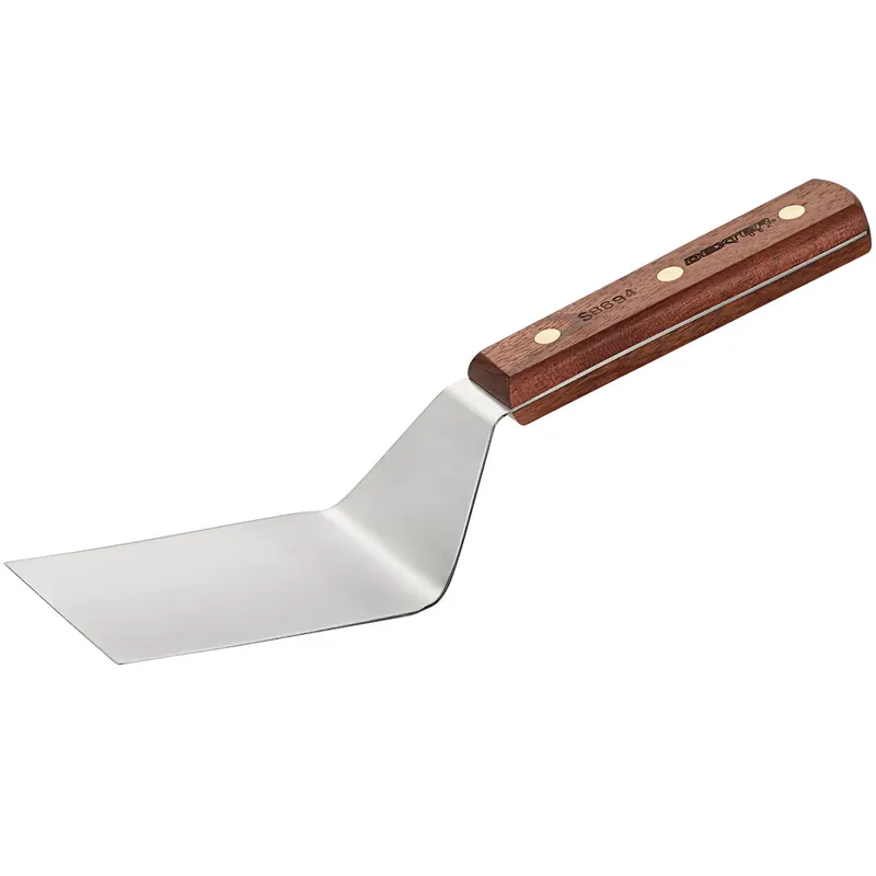 Dexter-Russell 16150 Traditional 4" x 3" Solid Square Edge Hamburger Turner - Rosewood Handle Low Price