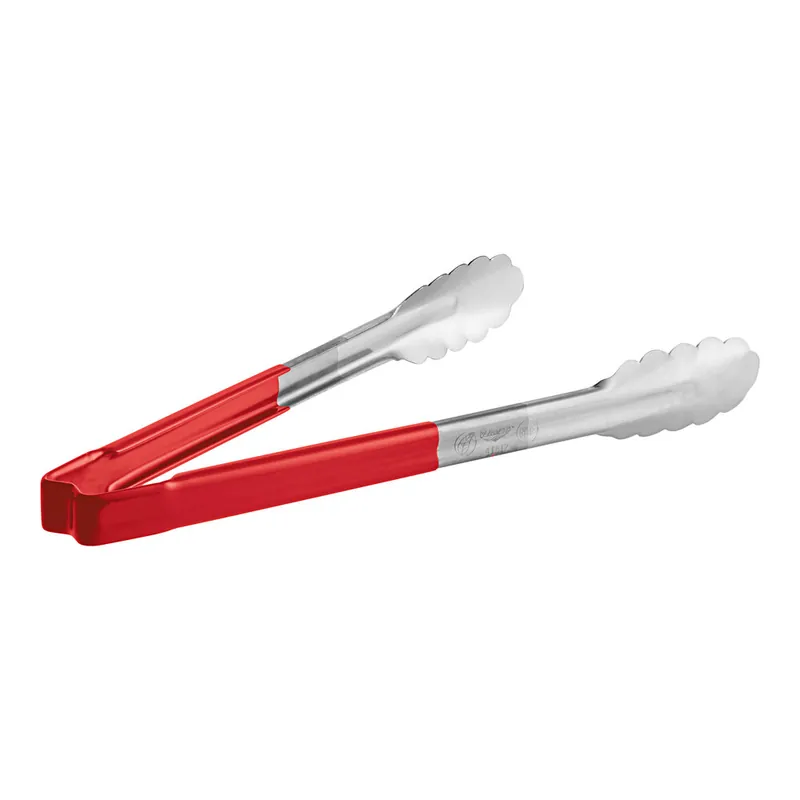 Vollrath 4781240 Jacob's Pride® 12" Stainless Steel Scalloped Tongs with Red Coated Kool-Touch® Handle Express Delivery