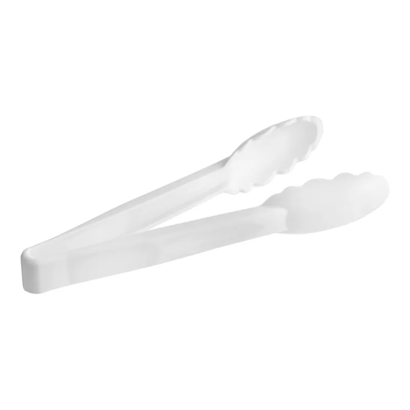 Free Delivery Cambro 9TGS148 Lugano 9" White Scallop Grip Plastic Tongs