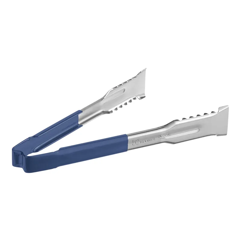 Vollrath 4790930 Jacob's Pride® 9 1/2" Stainless Steel VersaGrip Tongs with Blue Coated Kool-Touch® Handle Premium