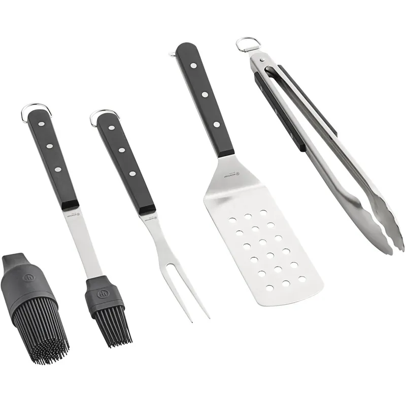 Low Price Wusthof 9069920001 4-Piece BBQ Set with Black POM Handles