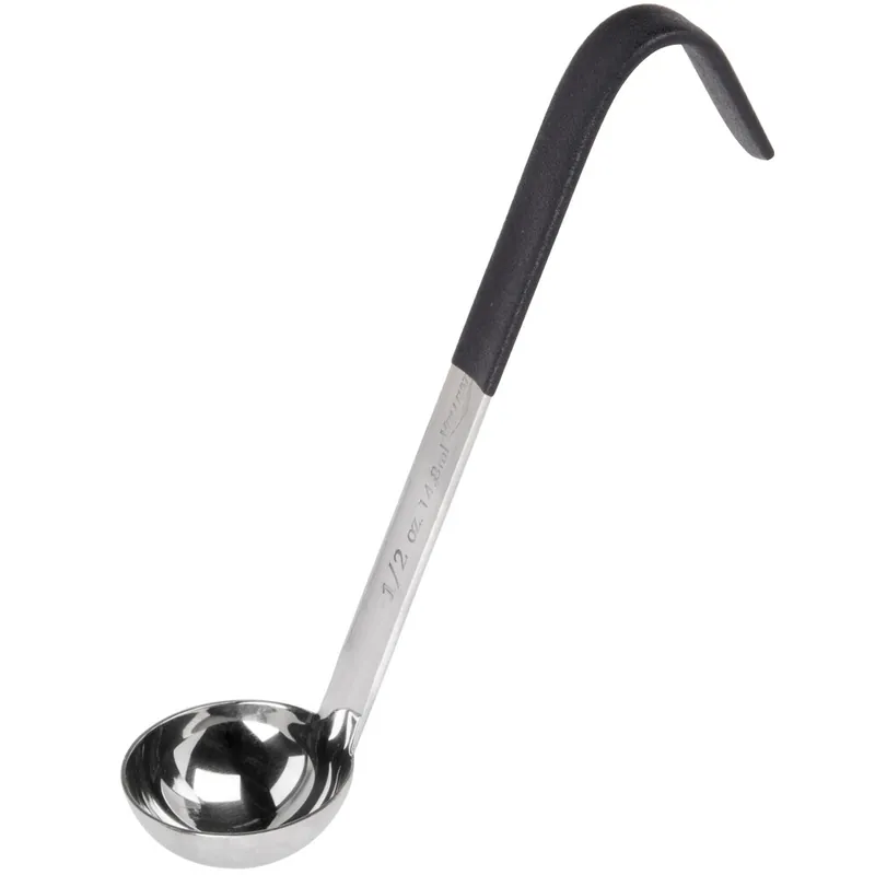 Vollrath 4980020 Jacob's Pride® 0.5 oz. One-Piece Stainless Steel Ladle with Short Black Kool-Touch® Handle Free Delivery