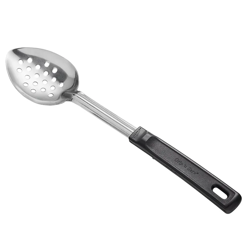 Vollrath 46946 14" Stainless Steel Perforated Basting Spoon with Black Grip 'N Serv® Handle Hassle-Free Returns