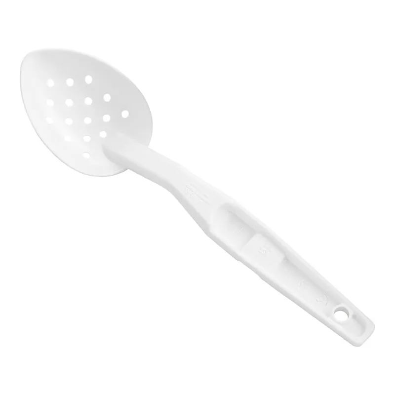 New Arrival Cambro SPOP11CW148 11" White Camwear Perforated Salad Bar / Buffet Spoon