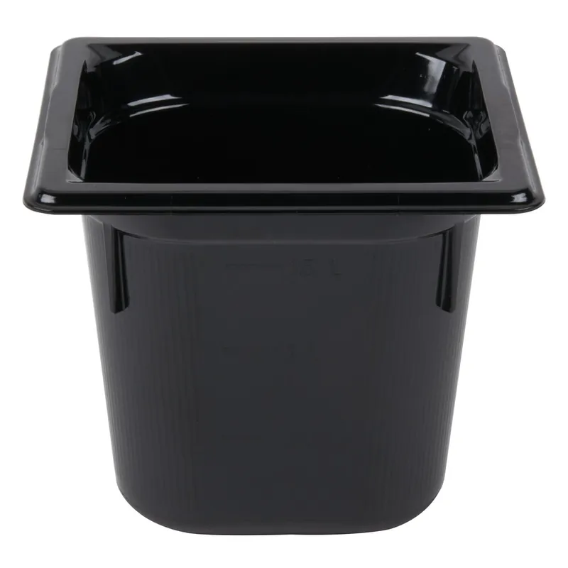 Last Chance Vollrath 8066420 Super Pan® 1/6 Size Black Polycarbonate Food Pan - 6" Deep