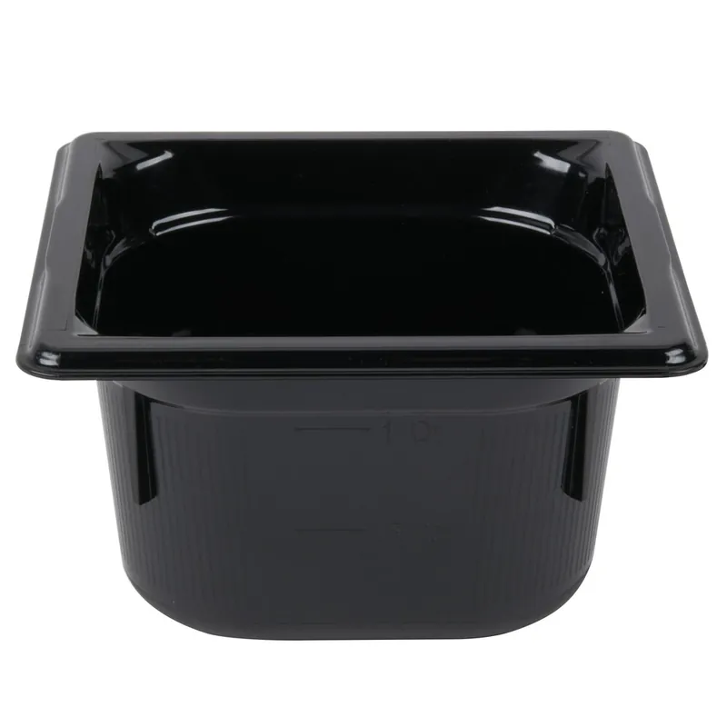 Vollrath 8064420 Super Pan® 1/6 Size Black Polycarbonate Food Pan - 4" Deep Fan Favorite