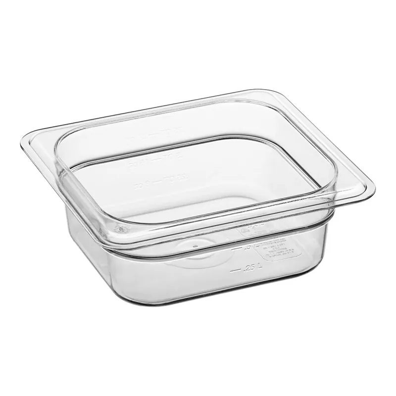 Carlisle 3068307 StorPlus 1/6 Size Clear Polycarbonate Food Pan - 2 1/2" Deep Clearance