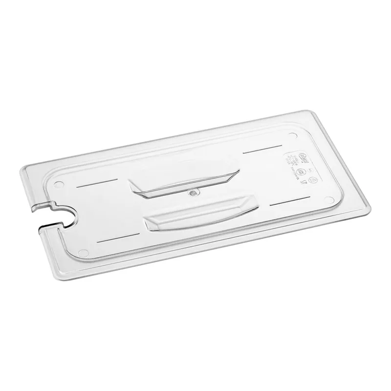 Markdown Choice 1/3 Size Clear Polycarbonate Food Pan Lid with Notch and Handle