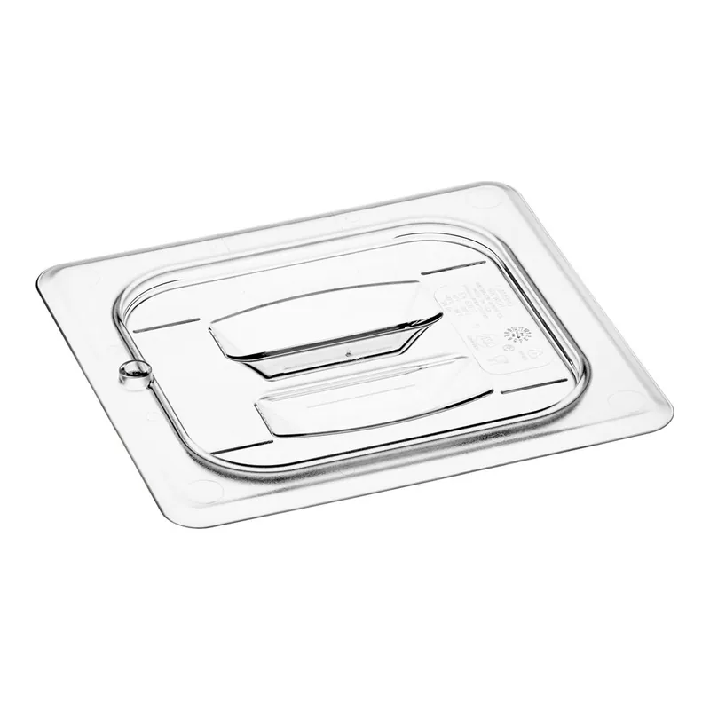 Grab Now Cambro Camwear® 1/6 Size Clear Polycarbonate Handled Lid