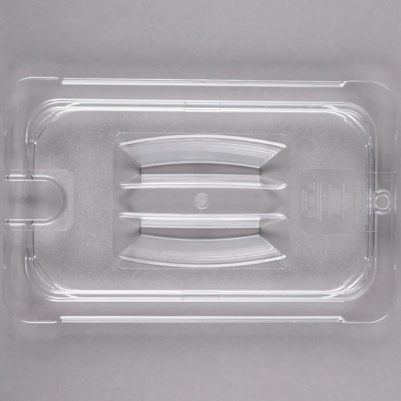Top Rated Carlisle 10291U07 StorPlus 1/4 Size Clear Universal Handled Lid with Spoon Notch