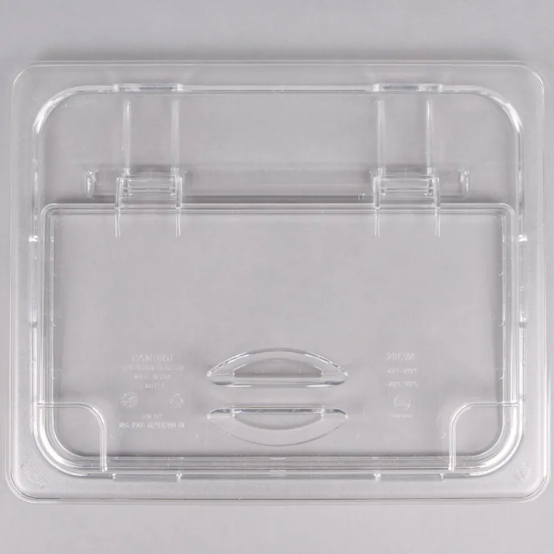 Cambro 20CWL135 Camwear® 1/2 Size Clear Polycarbonate FlipLid Grab Now