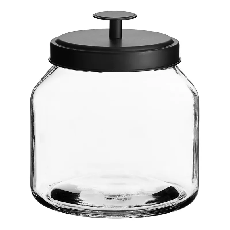 Acopa Dusk 0.5 Gallon Glass Jar with Black Metal Lid Express Delivery