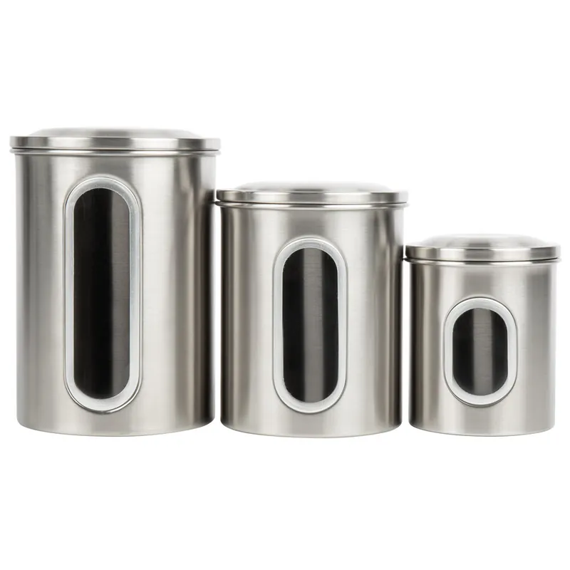Hot Deal Fox Run Stainless Steel 3-Piece Ingredient Storage Canister Set