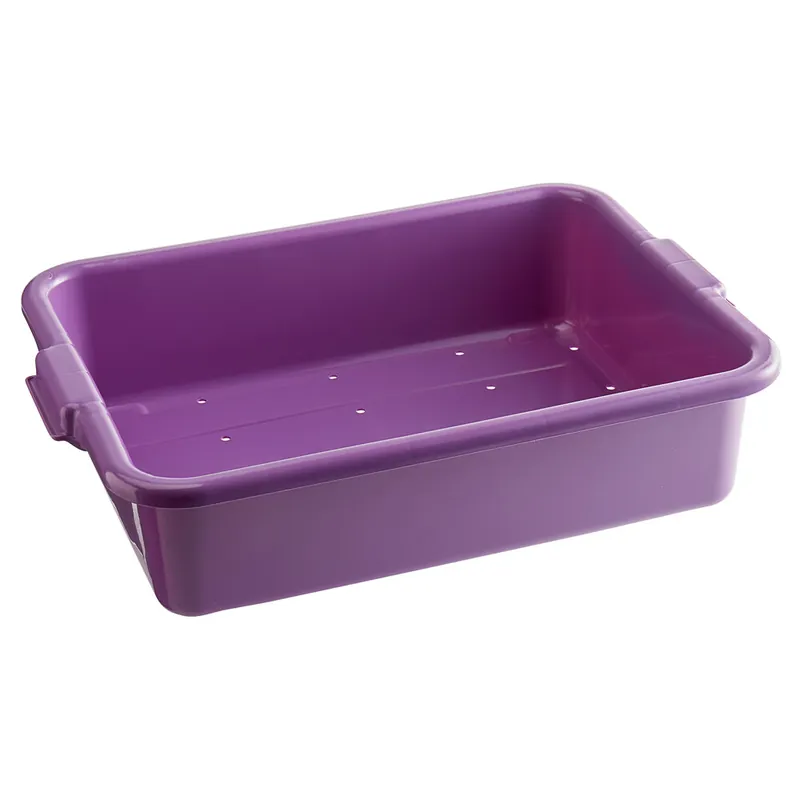 Vollrath 1511-C80 Traex® Color-Mate™ Purple Allergen-Free Perforated Drain Box - 20" x 15" x 5" Bulk Order