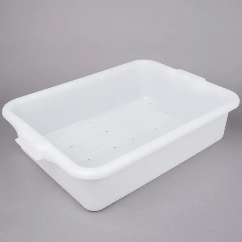 Secure Checkout Vollrath 1511-C05 Perforated Drain Box - Traex Color-Mate White 20" x 15" x 5"