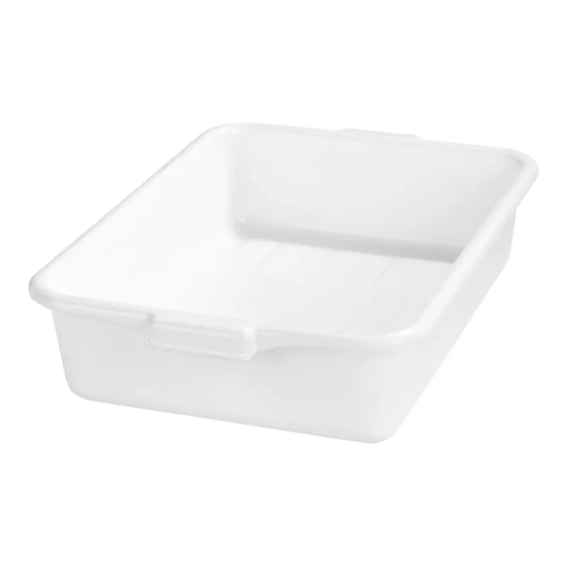 Hot Deal Carlisle N4401002 Comfort Curve 20" x 15" x 5" White Polyethylene NSF Bus Tub / Food Storage Box