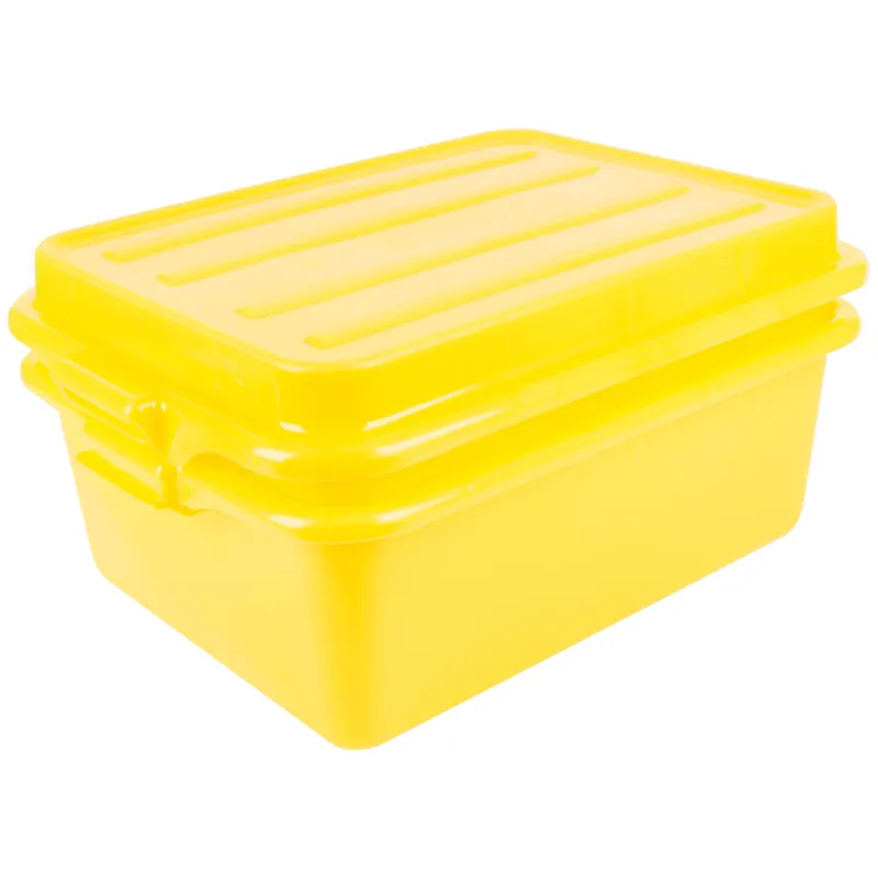 Vollrath 1535BRS6-C08 Traex® Color-Mate™ Yellow 20" x 15" x 9" Food Storage Drain Box Set with Raised Snap-On Lid - Bulk Time-Limited