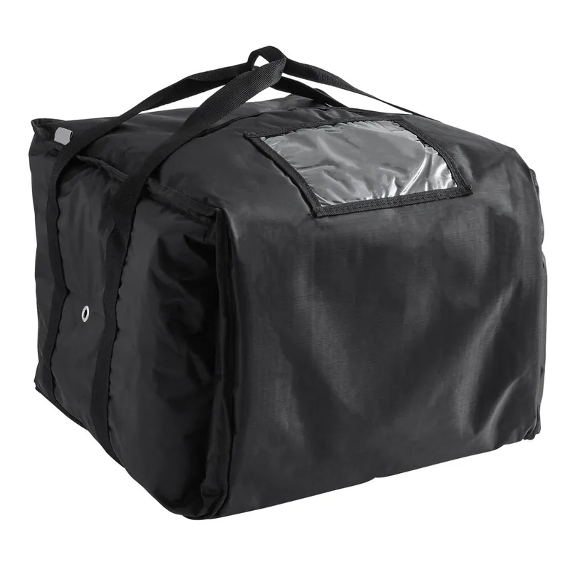 CaterGator Dash Insulated Pizza Delivery Bag Black Soft-Sided Heavy-Duty Nylon 18 1/2" x 18 1/2" x 15" - Holds Up To (6) 12" or 14" Pizza Boxes Price Drop