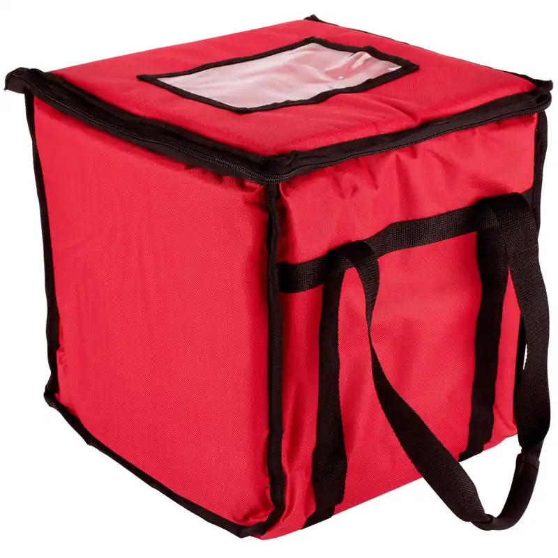 San Jamar FC1212-RD 12" x 12" x 12" Red Insulated Nylon Food Delivery Bag Direct From Factory