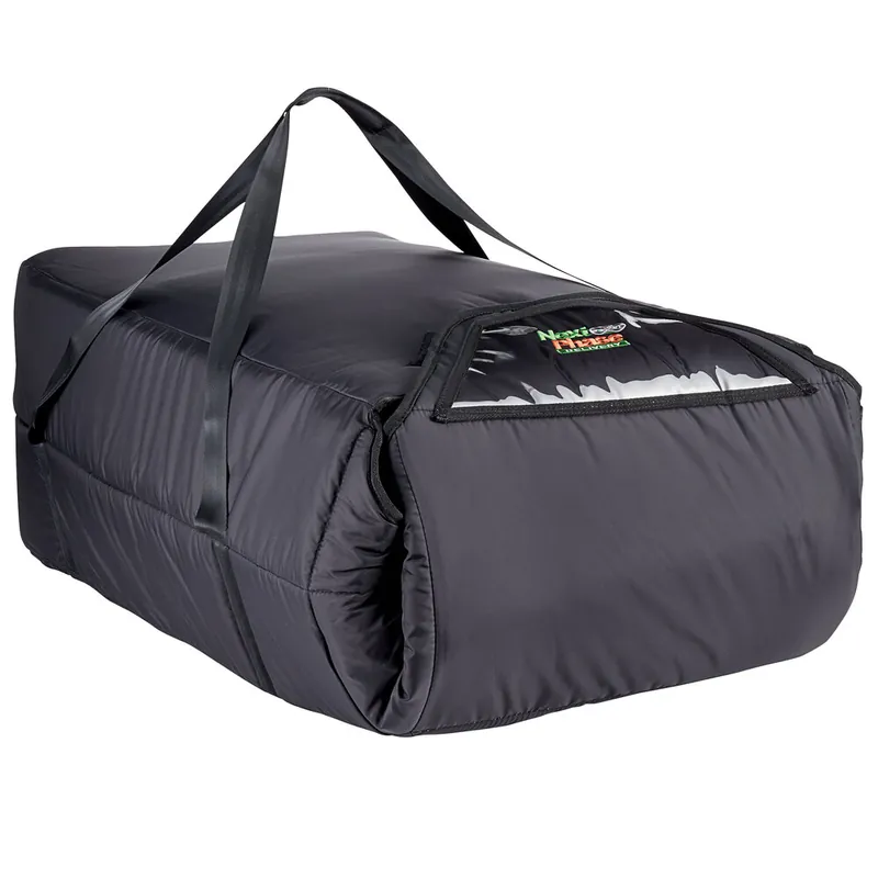 Free Delivery Vesture NextPhase Black Insulated Pizza Delivery Bag with Bio-PCM Technology, 18" x 35 1/2" x 12 1/2" - Holds Up To (10) 16" Pizzas