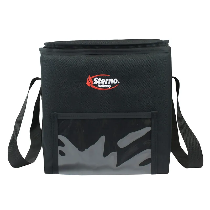 Sterno 14 1/2" x 14 1/2" x 14" 2XL Black Nylon Insulated Delivery Food Carrier 70520 Bargain