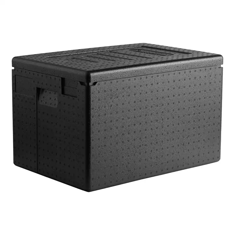 One Day Deal Cambro Cam GoBox® Black Extra Large Top Loading EPP Insulated Food Pan Carrier - 8" Deep Full-Size Pan Max Capacity