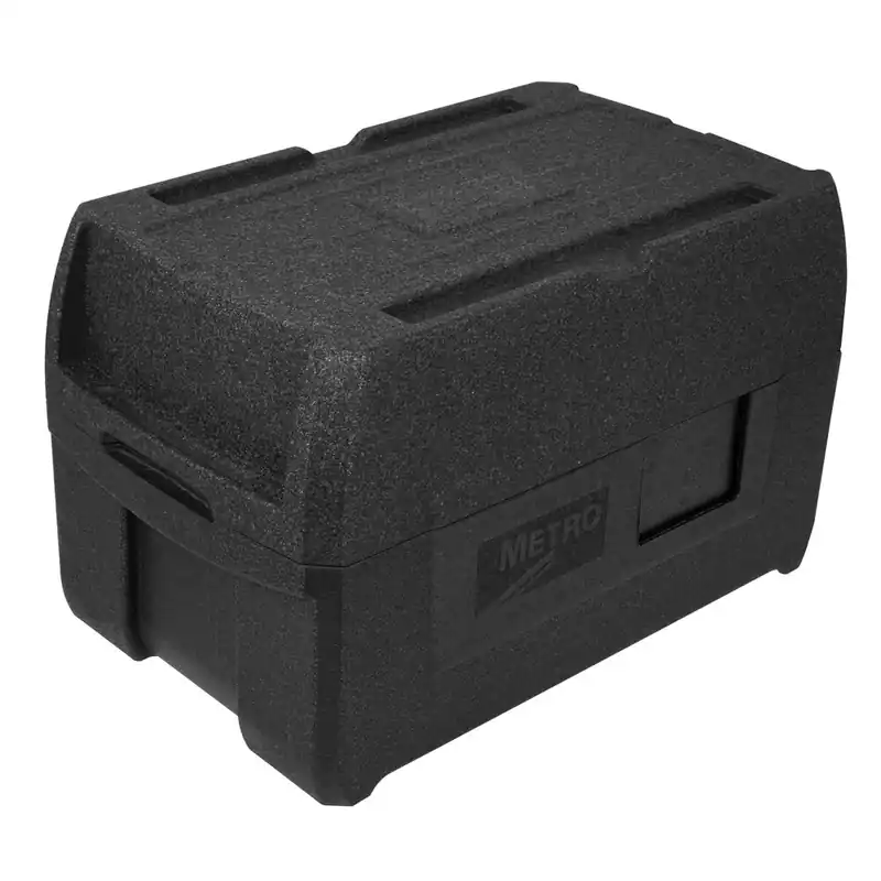 Metro Mightylite BigBoy Extra Tall Black Top Loading EPP Insulated Food Pan Carrier with Black Lid - 8" Deep Full-Size Pan Max Capacity Direct From Factory