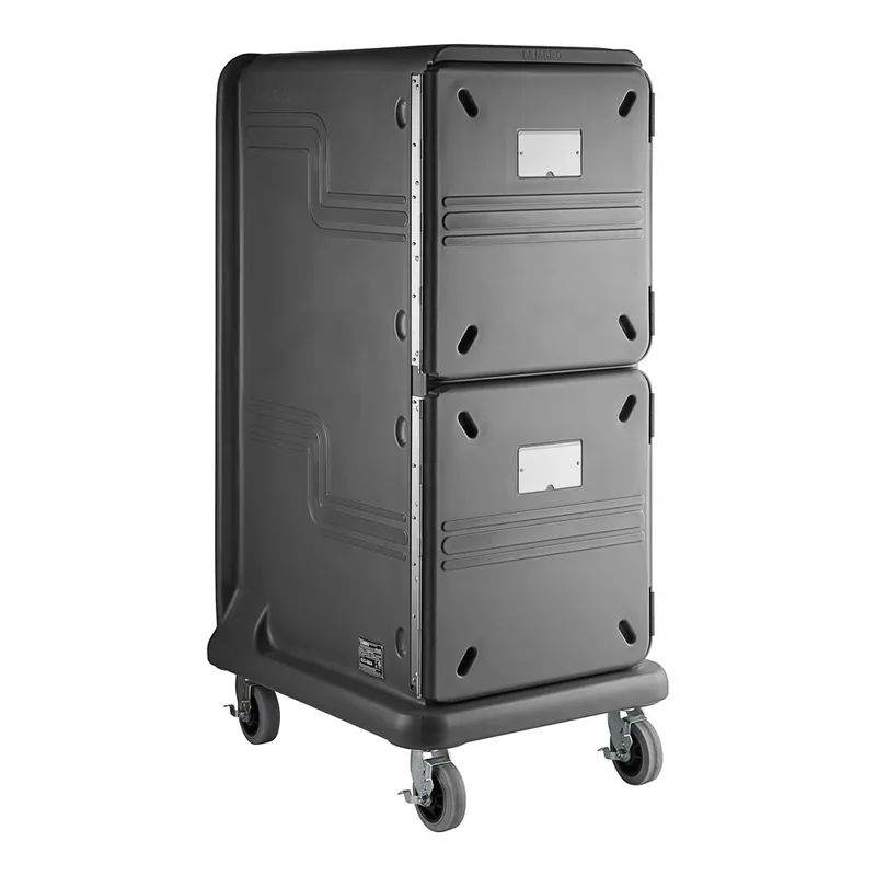 Cambro Pro Cart Ultra® Tall Charcoal Gray Pan Carrier - 1 Active Cold / 1 Passive Compartment PCU2000CP615 Secure Checkout