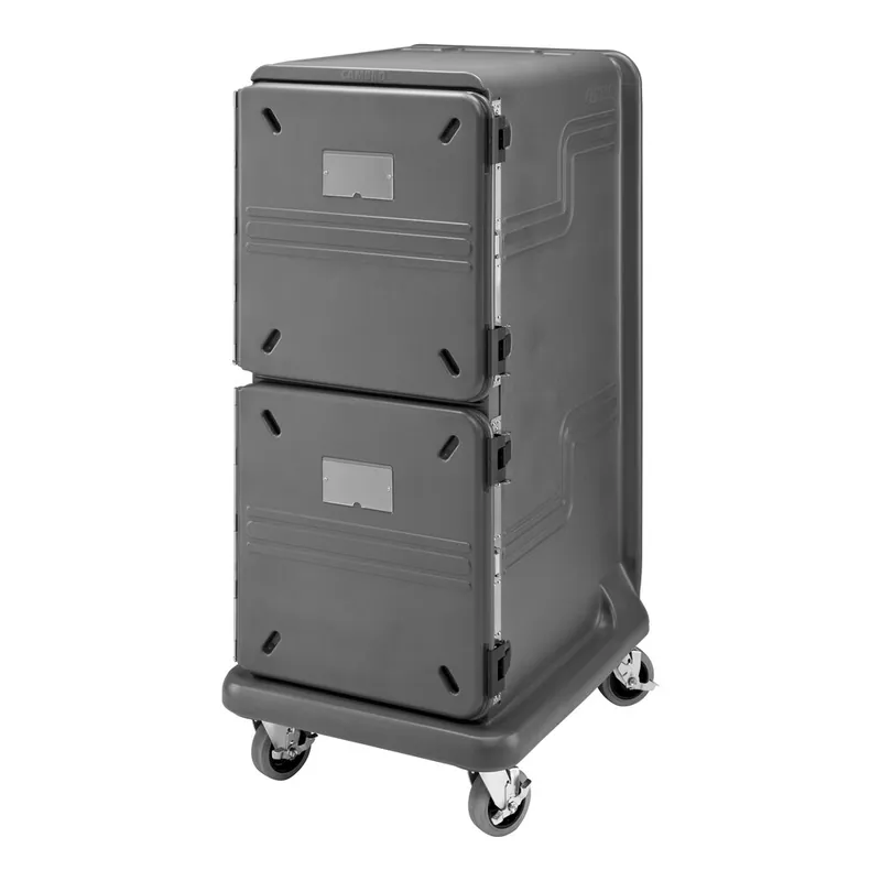 Viral Cambro Pro Cart Ultra® Tall Charcoal Gray Pan Carrier with Security Package - 2 Passive Compartments PCU2000PPSP615