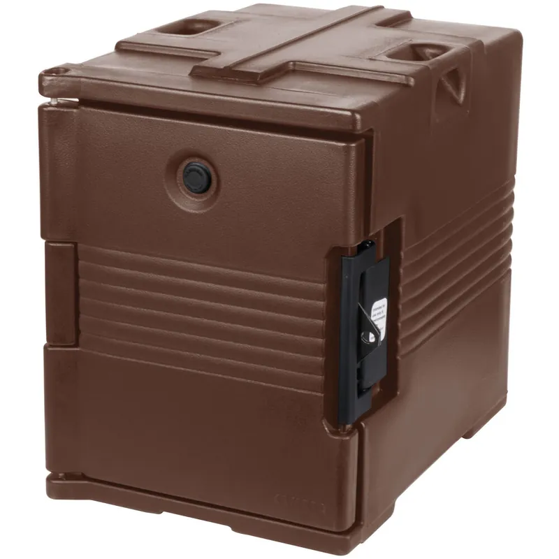 Cambro UPC400SP131 Ultra Pan Carrier® Dark Brown Front Loading Insulated Food Pan Carrier with Security Package - Holds 6 Pans One Day Deal