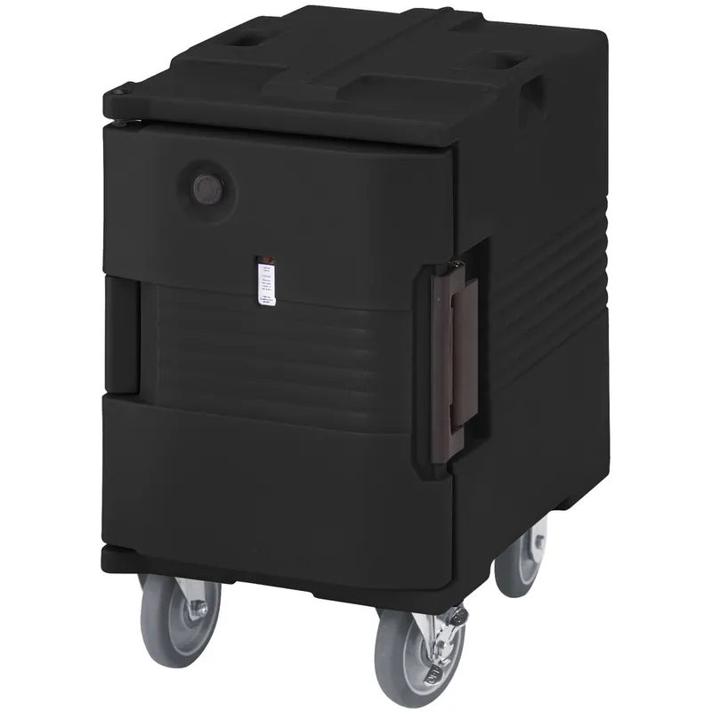 Hassle-Free Returns Cambro UPCHW4002110 Ultra Pan Carrier® Black Electric Hot Food Holding Cabinet in Fahrenheit with Casters - 220V (International Use Only)