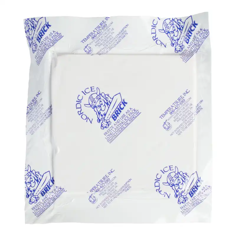 New Release Nordic 23 oz. 5" x 5" x 1 3/4" Foam Brick Cold Pack NB23 - 20/Case