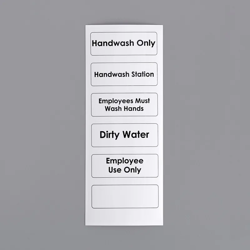 CaterGator Sanitary Compliance Labels with 5 Messages and 1 Blank Label Best Choice