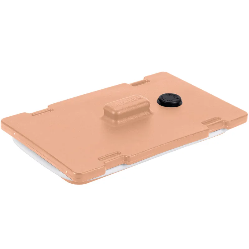 Discount Cambro 6322157 Coffee Beige Camtainer® Lid with Vent and Gasket